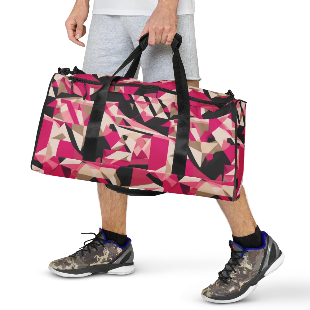 Hot Pink Blueprint on Duffle Bag — Front