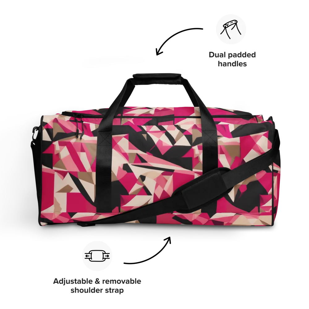 Hot Pink Blueprint on Duffle Bag — Front