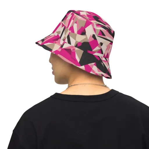 Hot Pink Blueprint on a Reversible Bucket Hat