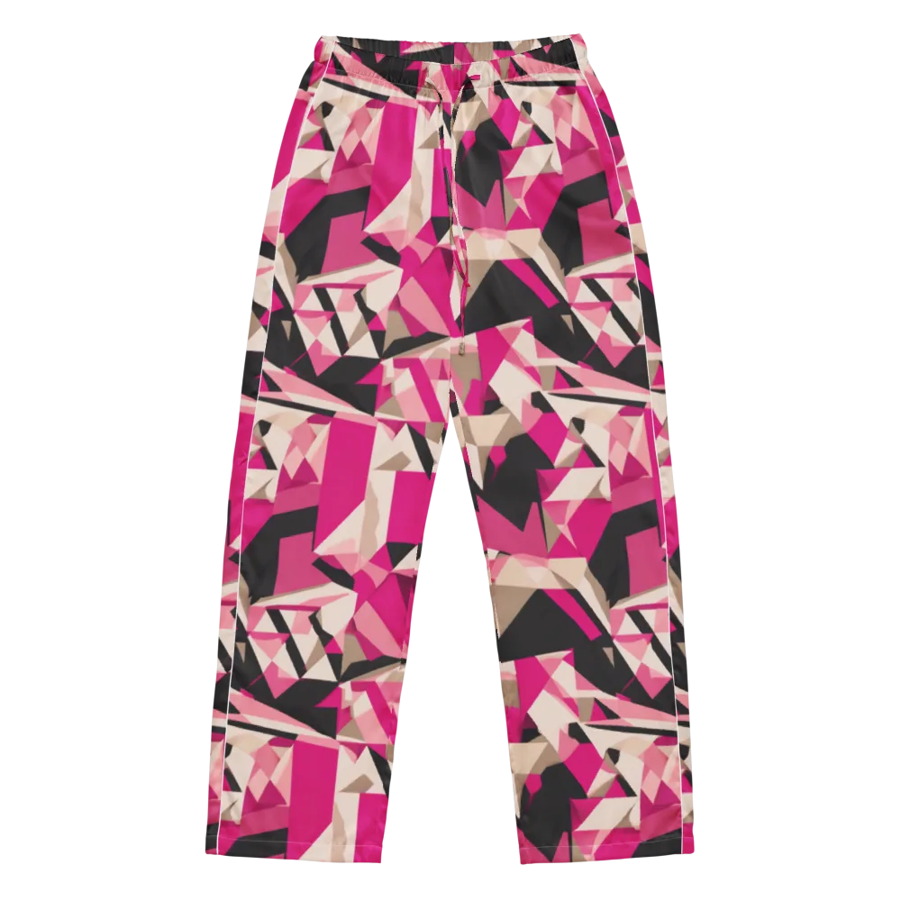 Hot Pink Blueprint on Women's Pajama Pants — Front