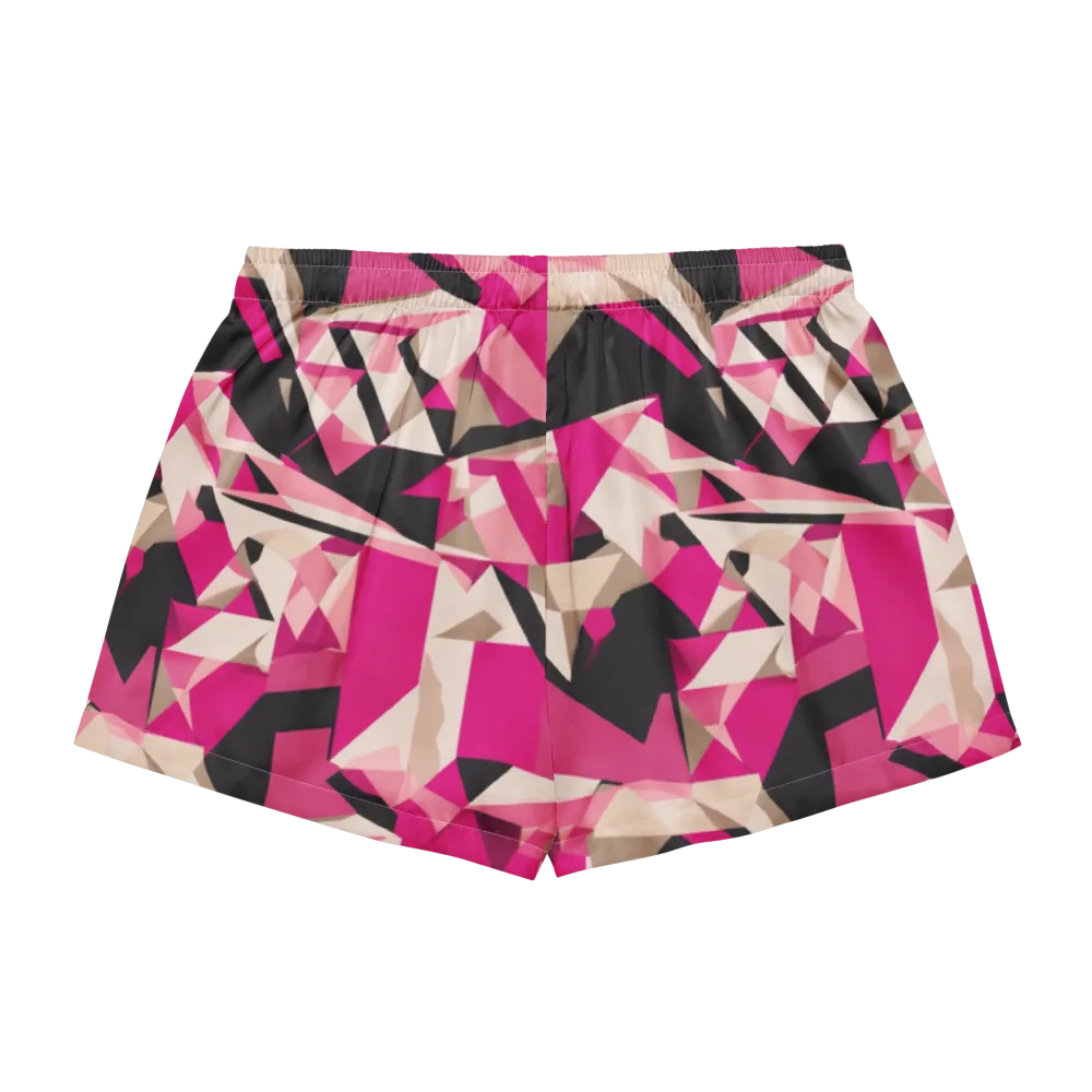 Hot Pink Blueprint on Women's Pajama Shorts — Back