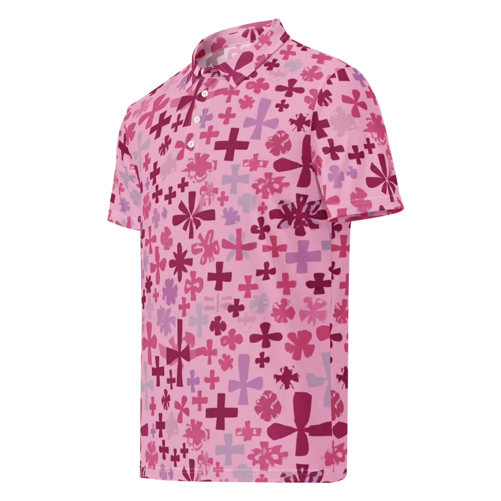 Petal Algebra on Men's Slim Fit Polo Shirt — Left Front