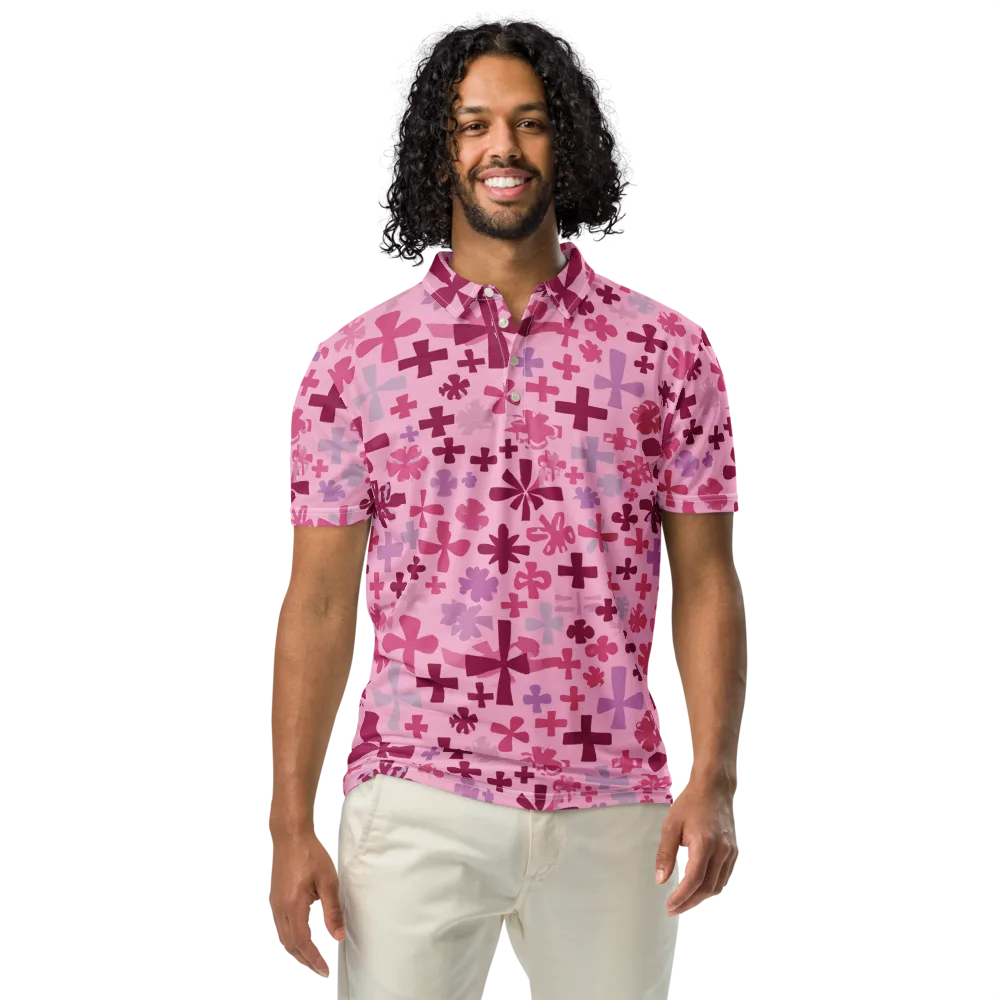 Petal Algebra on Men's Slim Fit Polo Shirt — Front