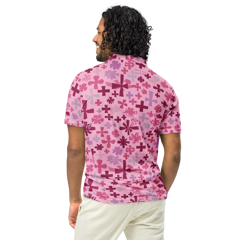 Petal Algebra on Men's Slim Fit Polo Shirt — Back