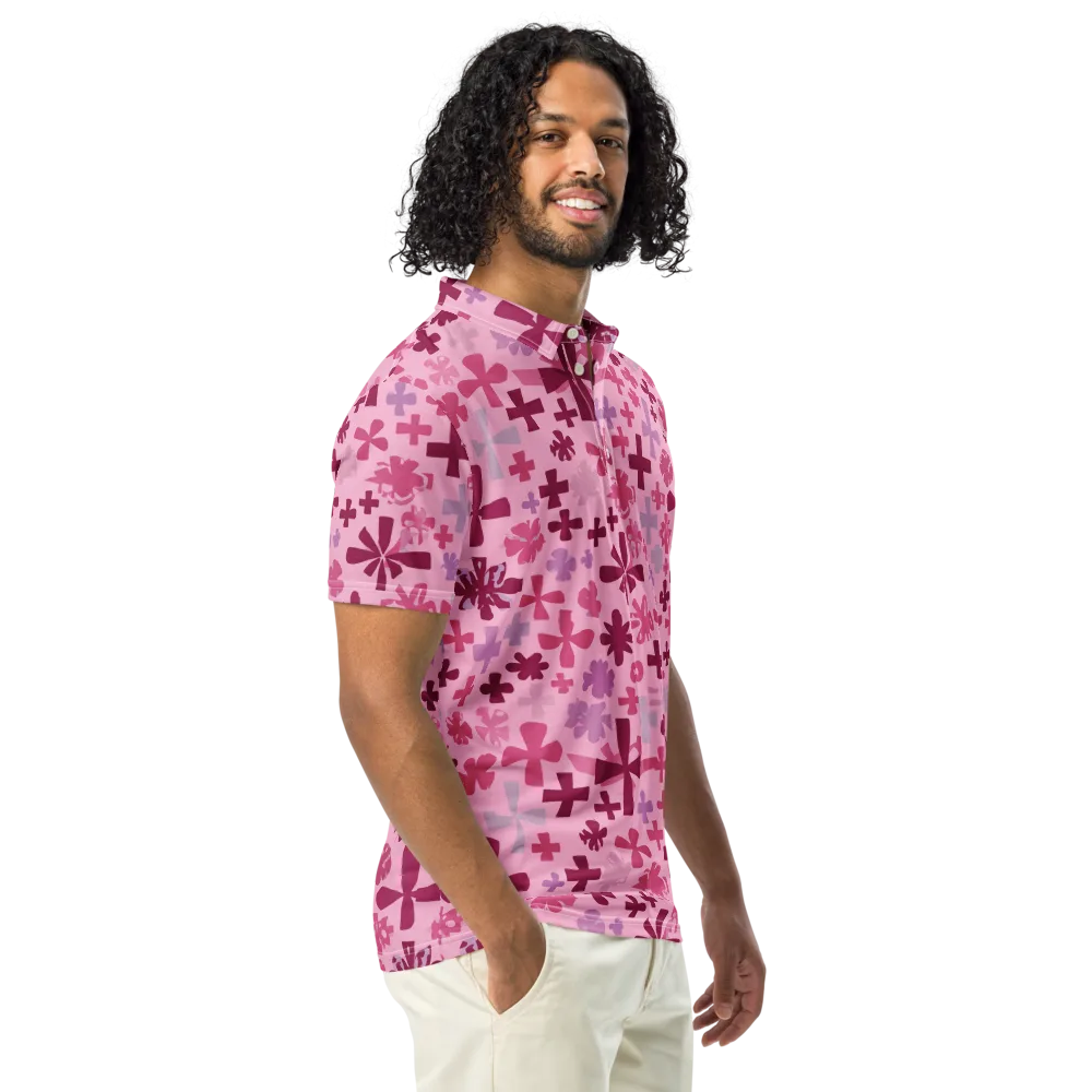 Petal Algebra on Men's Slim Fit Polo Shirt — Right Front