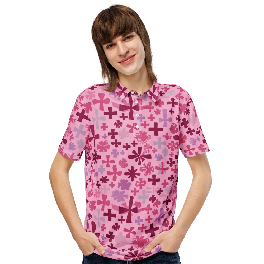 Petal Algebra on Men's Slim Fit Polo Shirt — Front
