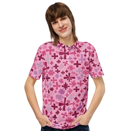 Petal Algebra on a Men's Slim Fit Polo Shirt