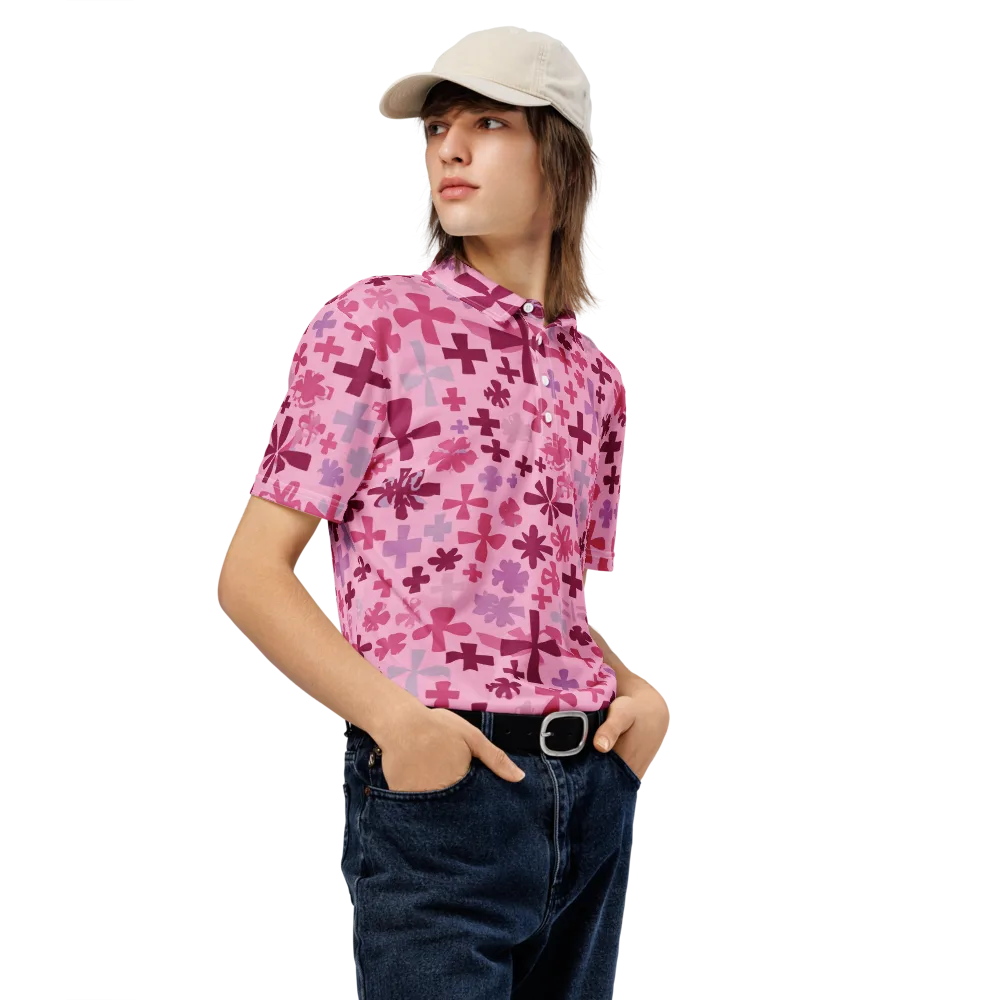 Petal Algebra on Men's Slim Fit Polo Shirt — Right Front