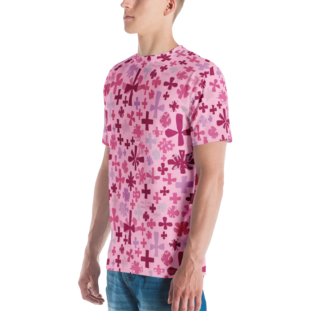Petal Algebra on Men's Crew Neck T-Shirt — Left