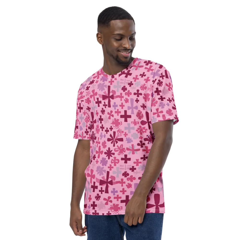 Petal Algebra on Men's Crew Neck T-Shirt — Left
