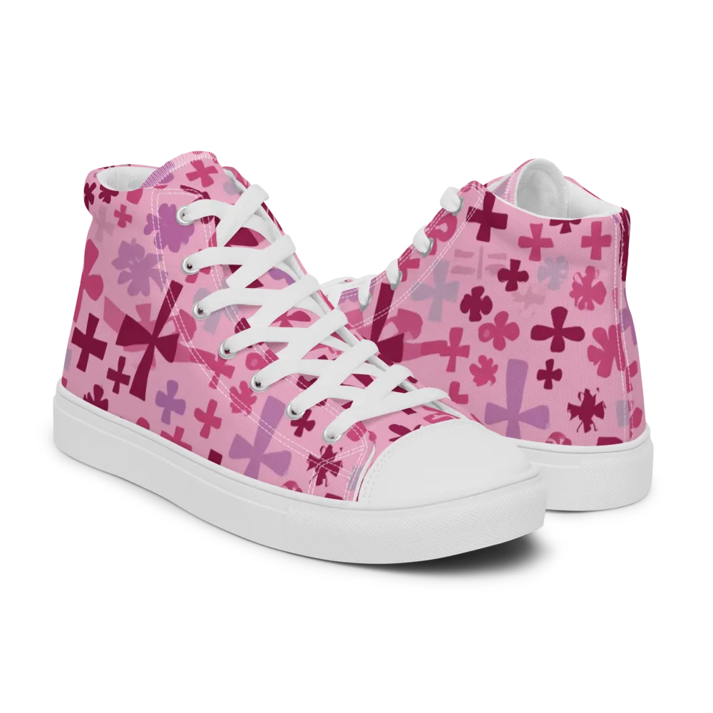 Petal Algebra on Men's High Top Canvas Shoes — Right