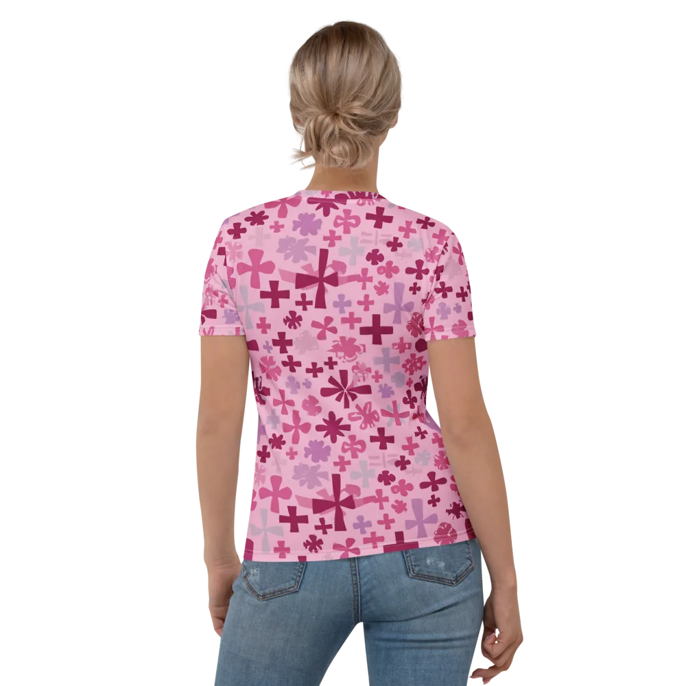 Petal Algebra on Women's Crew Neck T-Shirt — Back