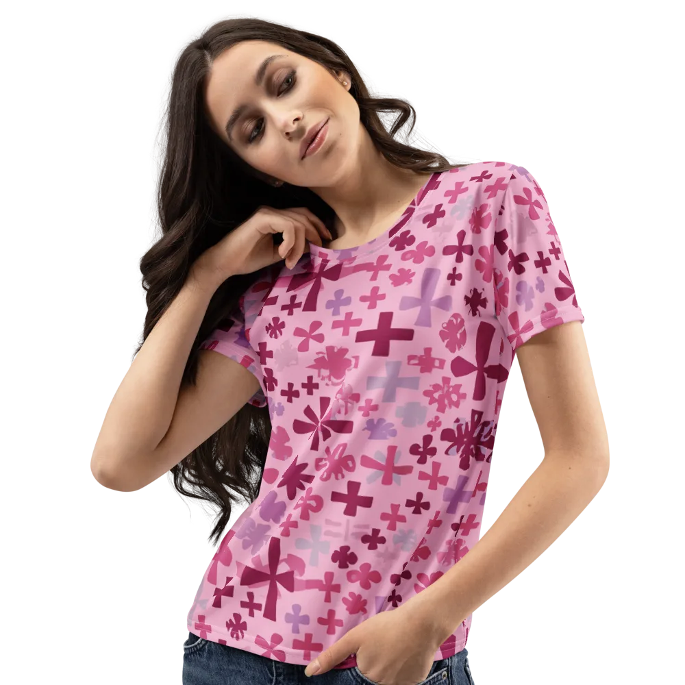 Petal Algebra on Women's Crew Neck T-Shirt — Left Front