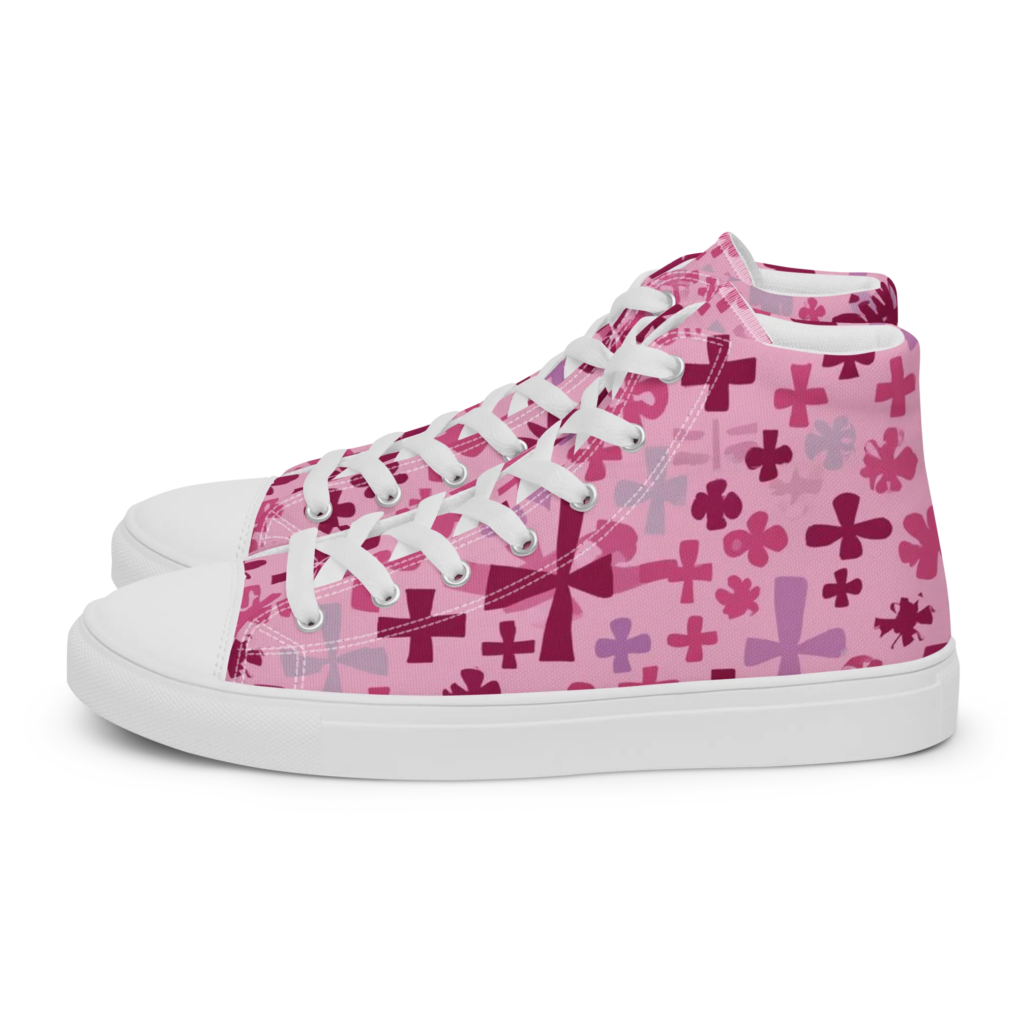 Petal Algebra on Women's High Top Canvas Shoes — Left