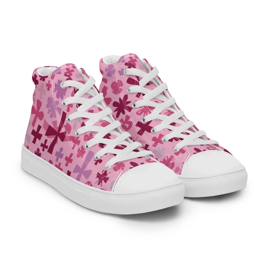Petal Algebra on Women's High Top Canvas Shoes — Right Front