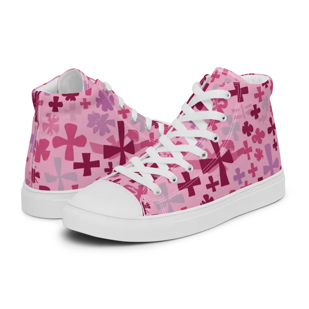 Petal Algebra on Women's High Top Canvas Shoes — Left