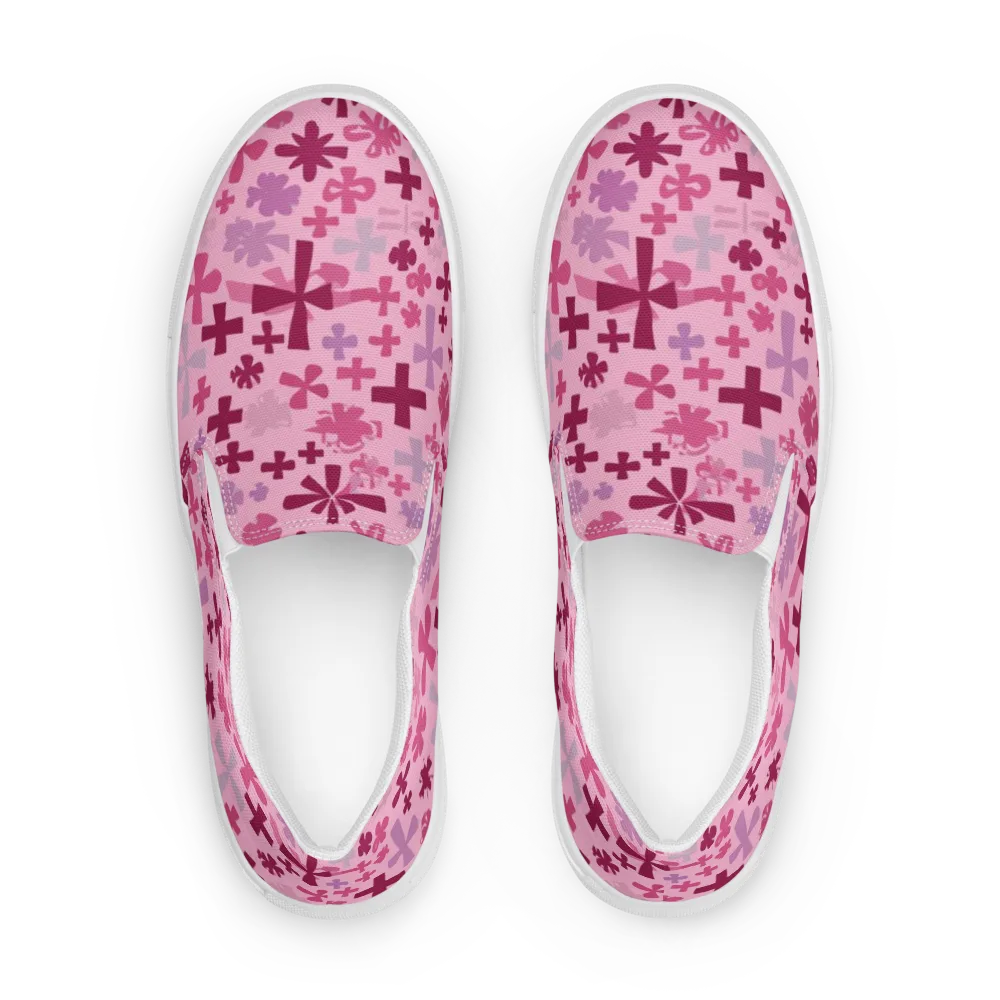 Petal Algebra on Men's Slip-On Canvas Shoes — Front