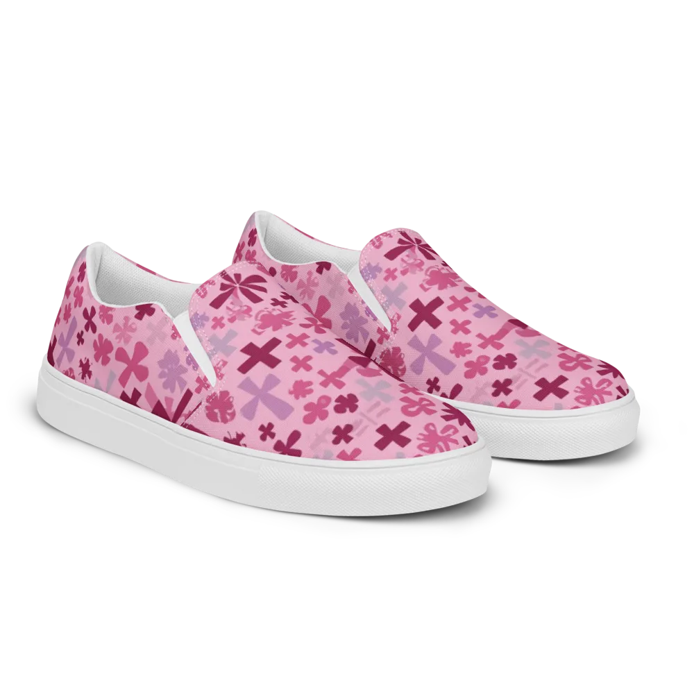 Petal Algebra on Men's Slip-On Canvas Shoes — Right Front