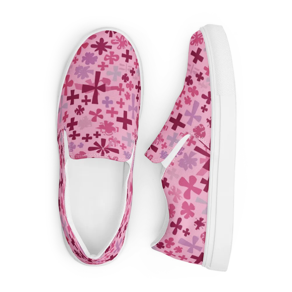 Petal Algebra on Men's Slip-On Canvas Shoes — Front