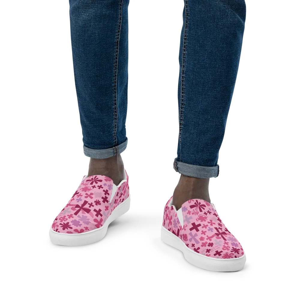 Petal Algebra on Men's Slip-On Canvas Shoes — Front