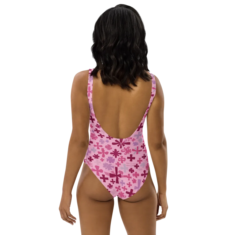 Petal Algebra on One-Piece Swimsuit — Back