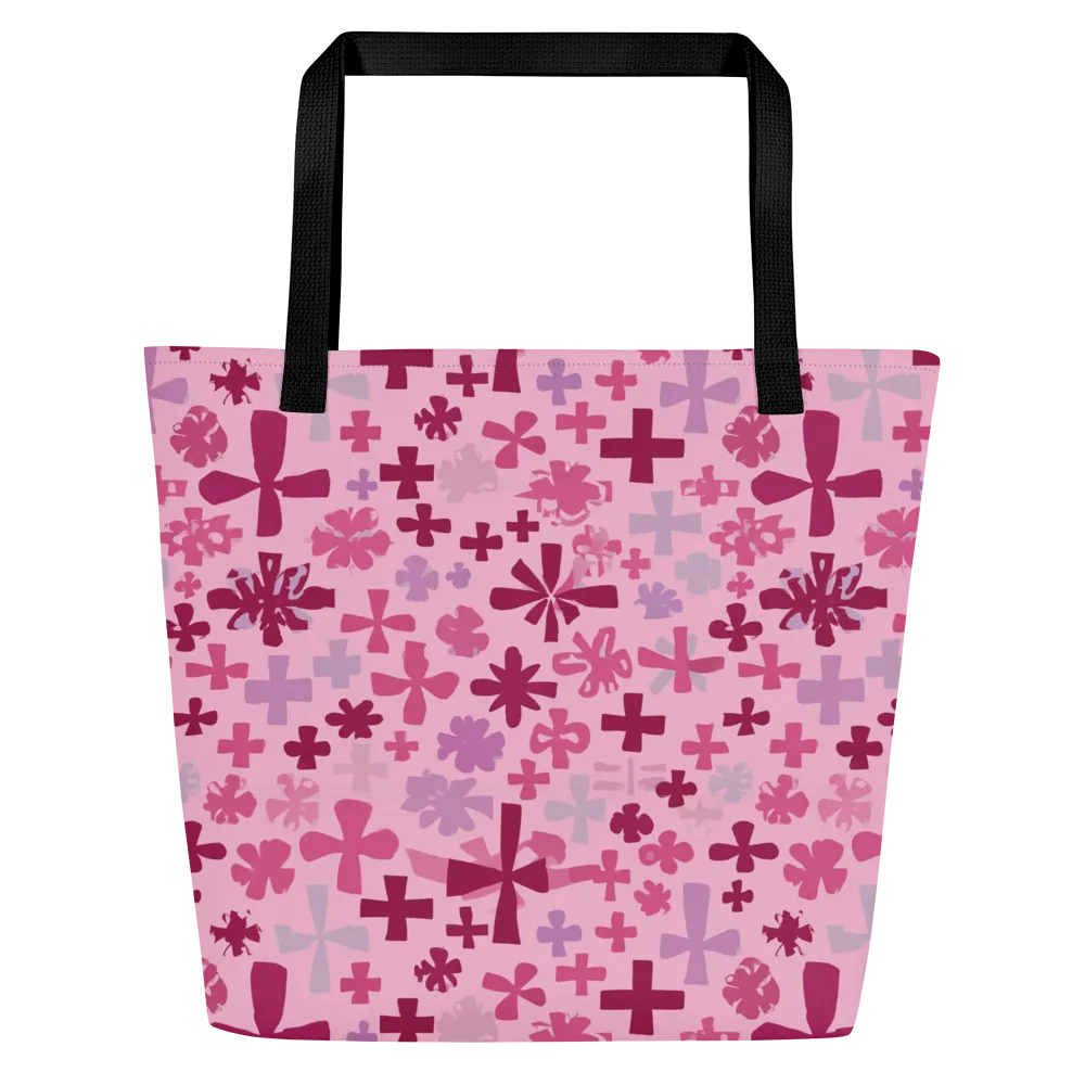 Petal Algebra on Large Tote Bag W/ Pocket — Front