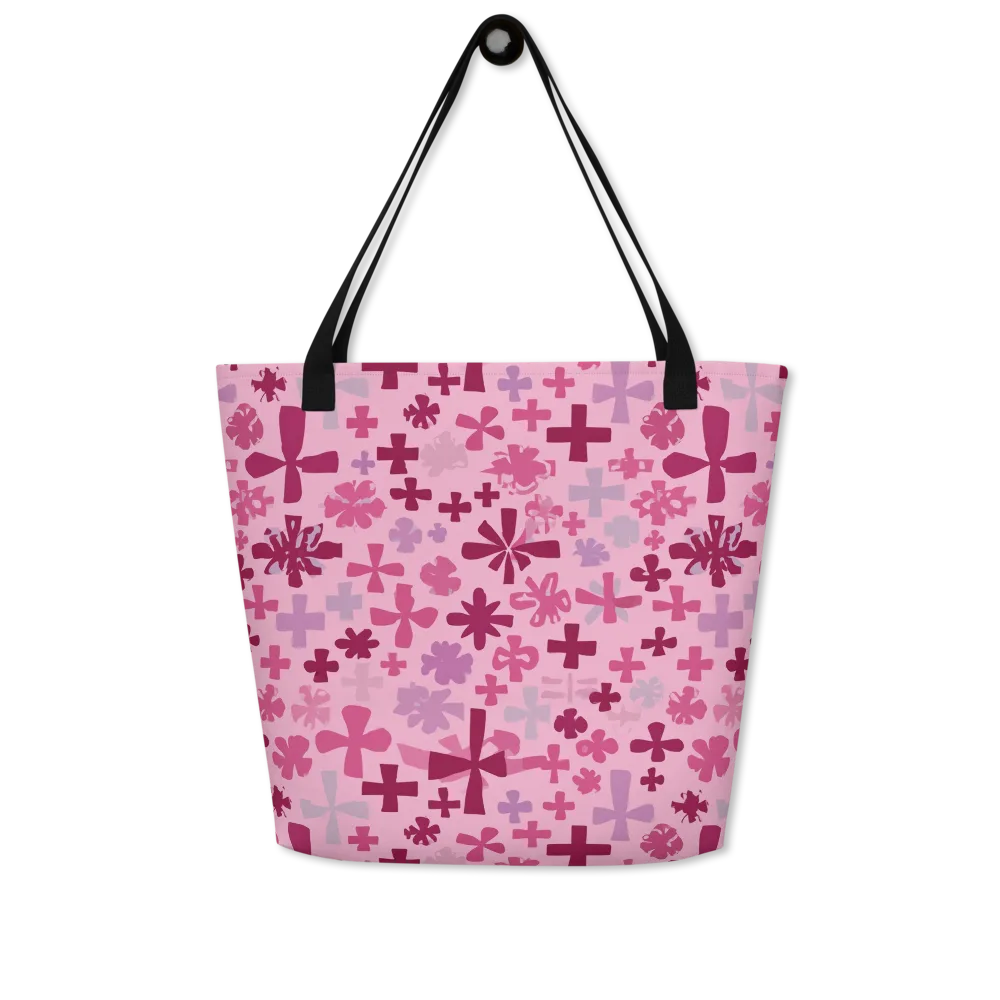 Petal Algebra on Large Tote Bag W/ Pocket — Front