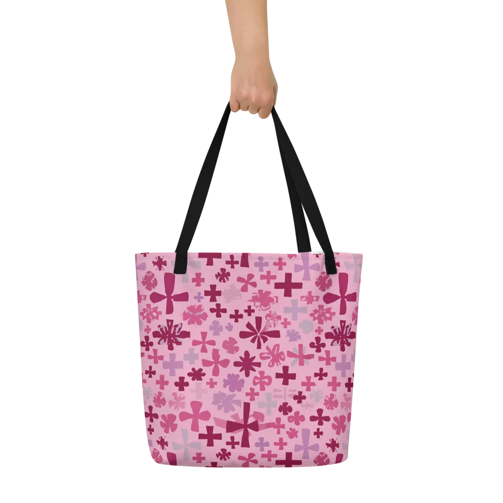 Petal Algebra on Large Tote Bag W/ Pocket — Front