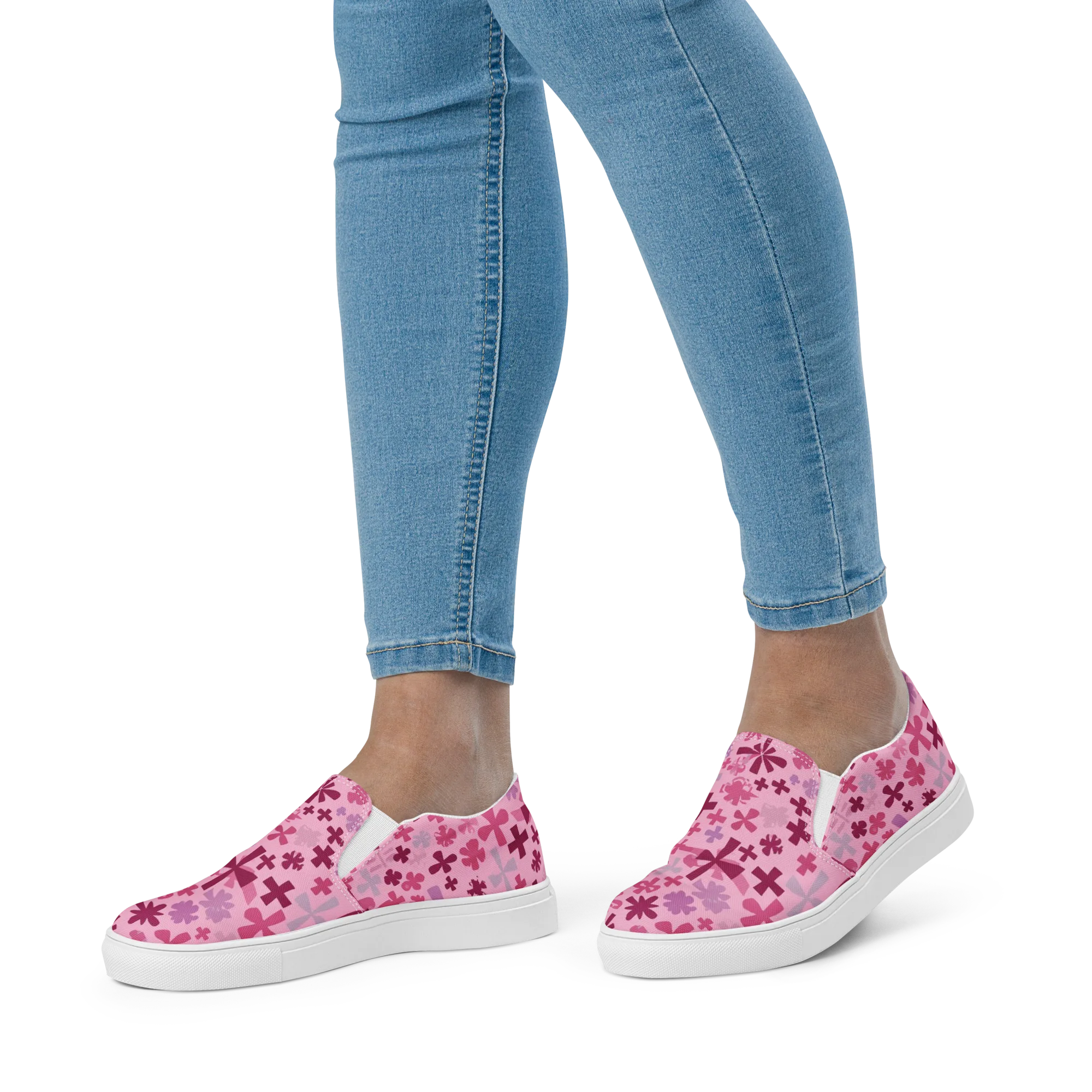 Petal Algebra on Women's Slip-On Canvas Shoes — Front