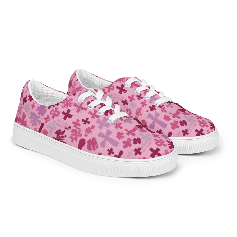 Petal Algebra on Men's Lace-Up Canvas Shoes — Right Front