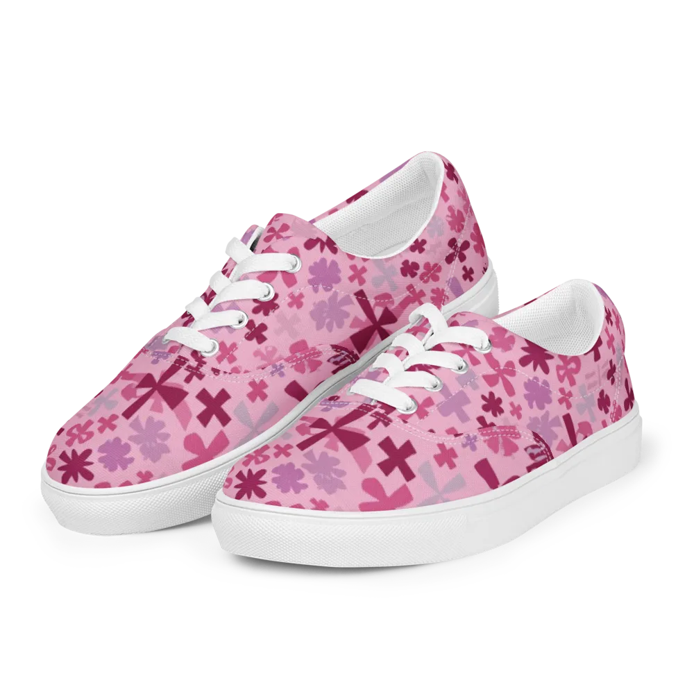 Petal Algebra on Men's Lace-Up Canvas Shoes — Left Front