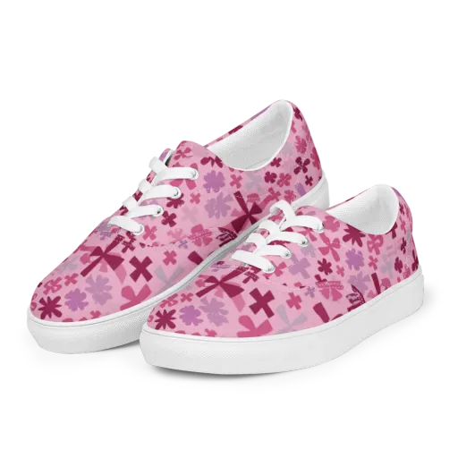 Petal Algebra on a Men's Lace-Up Canvas Shoes