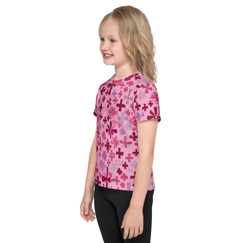 Petal Algebra on Kids Crew Neck T-Shirt — Left