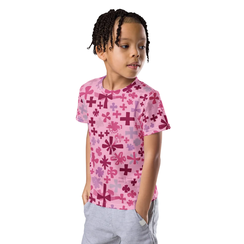 Petal Algebra on Kids Crew Neck T-Shirt — Left Front