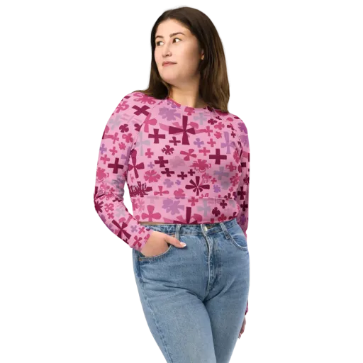 Petal Algebra on a Long Sleeve Crop Top