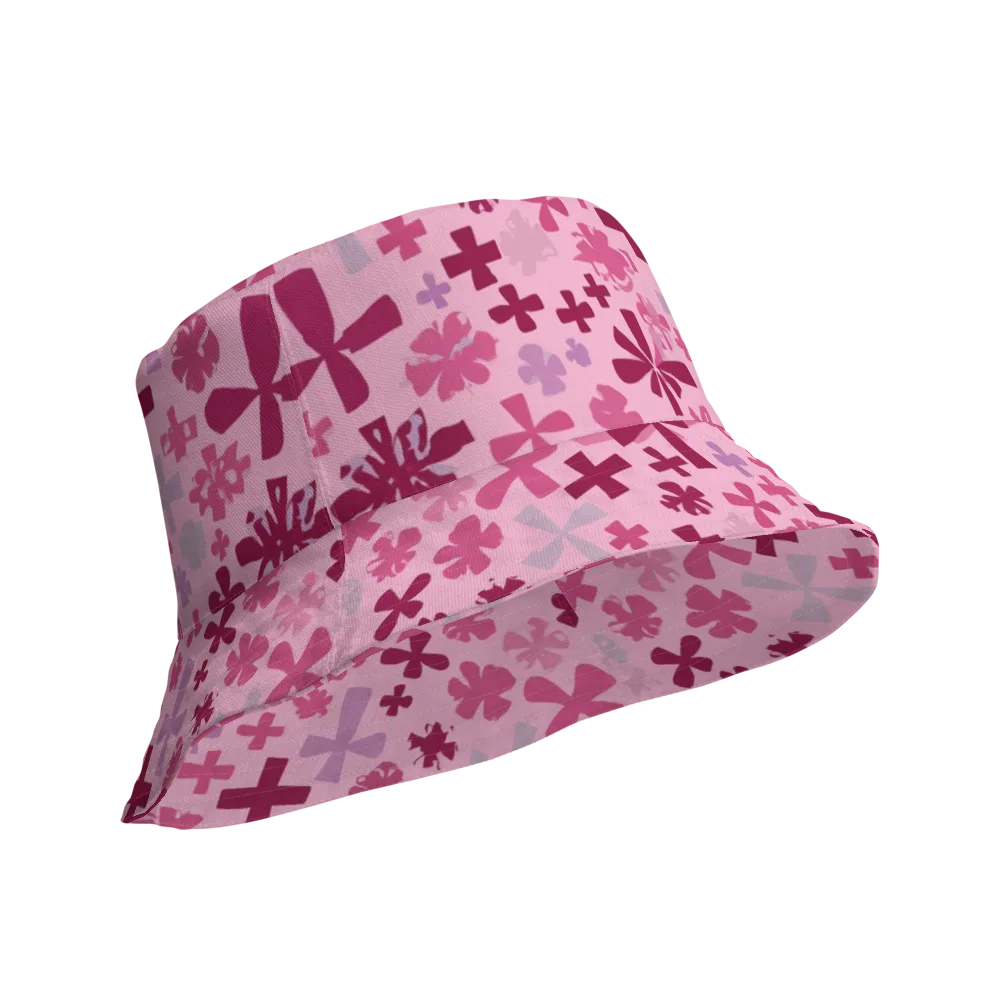 Petal Algebra on Reversible Bucket Hat — Product details Outside