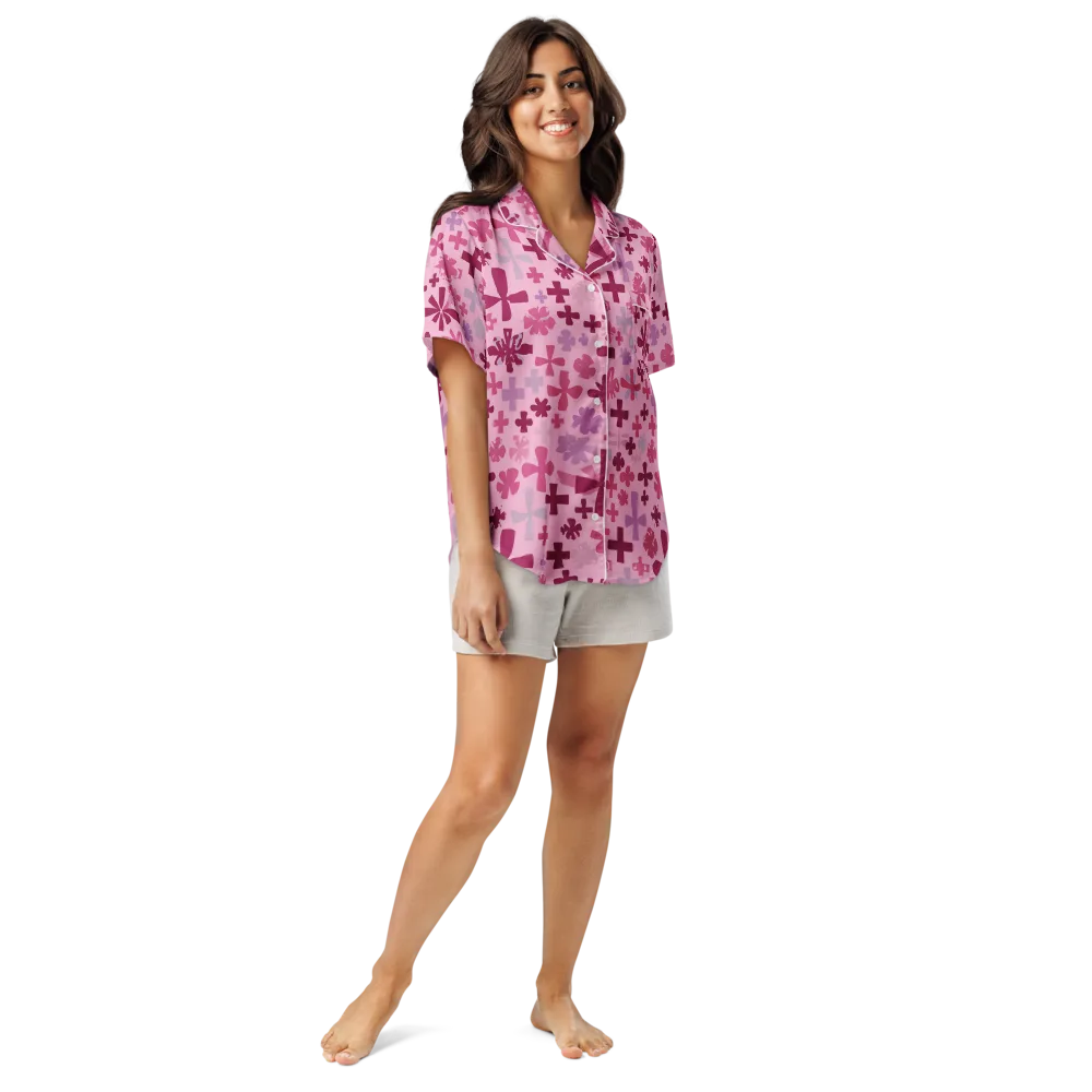 Petal Algebra on Women's Short Sleeve Pajama Top — Front