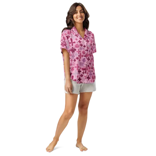 Petal Algebra on a Women's Short Sleeve Pajama Top