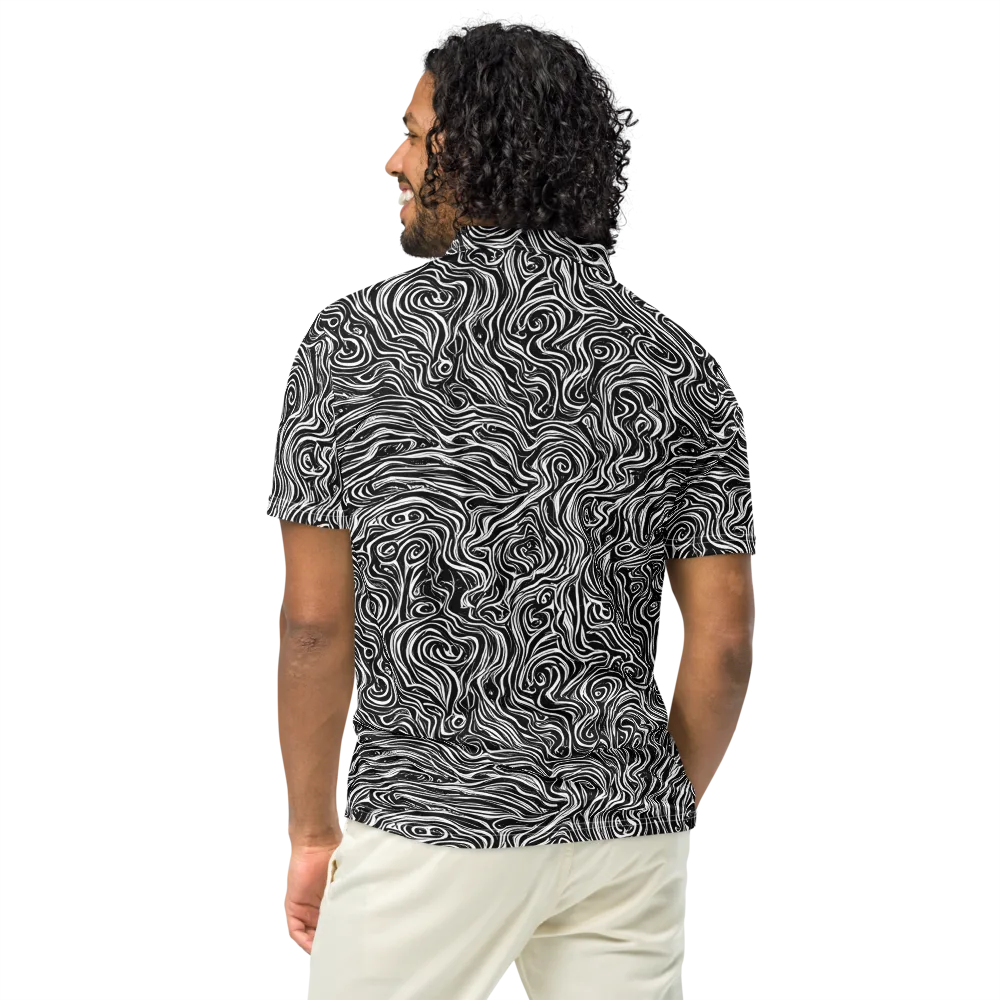 Inky Whispers on Men's Slim Fit Polo Shirt — Back