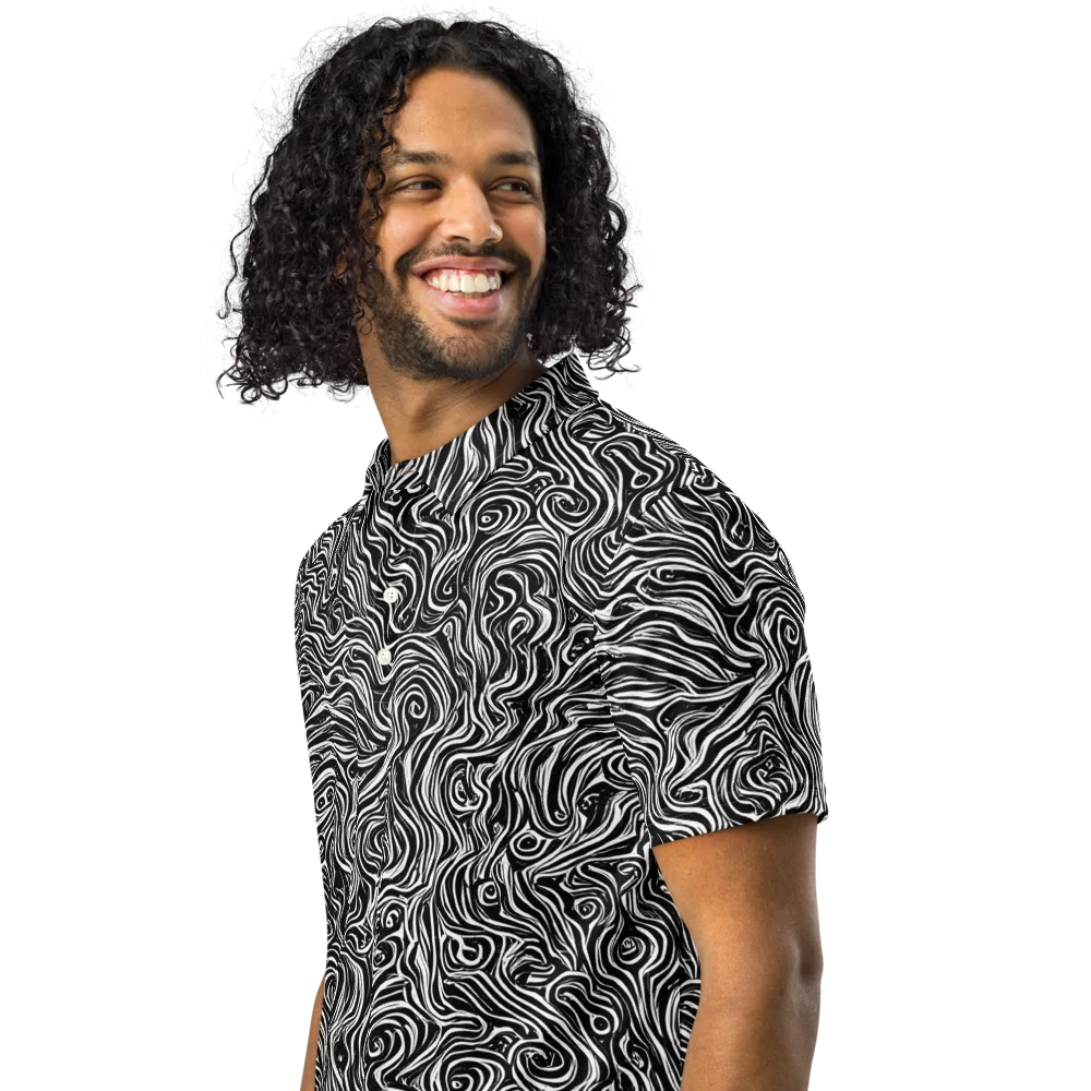 Inky Whispers on Men's Slim Fit Polo Shirt — Left Front