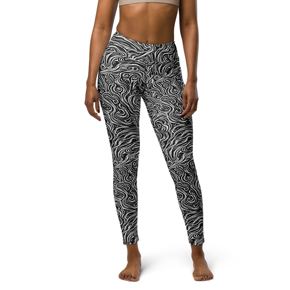 Inky Whispers on Yoga Leggings — Front