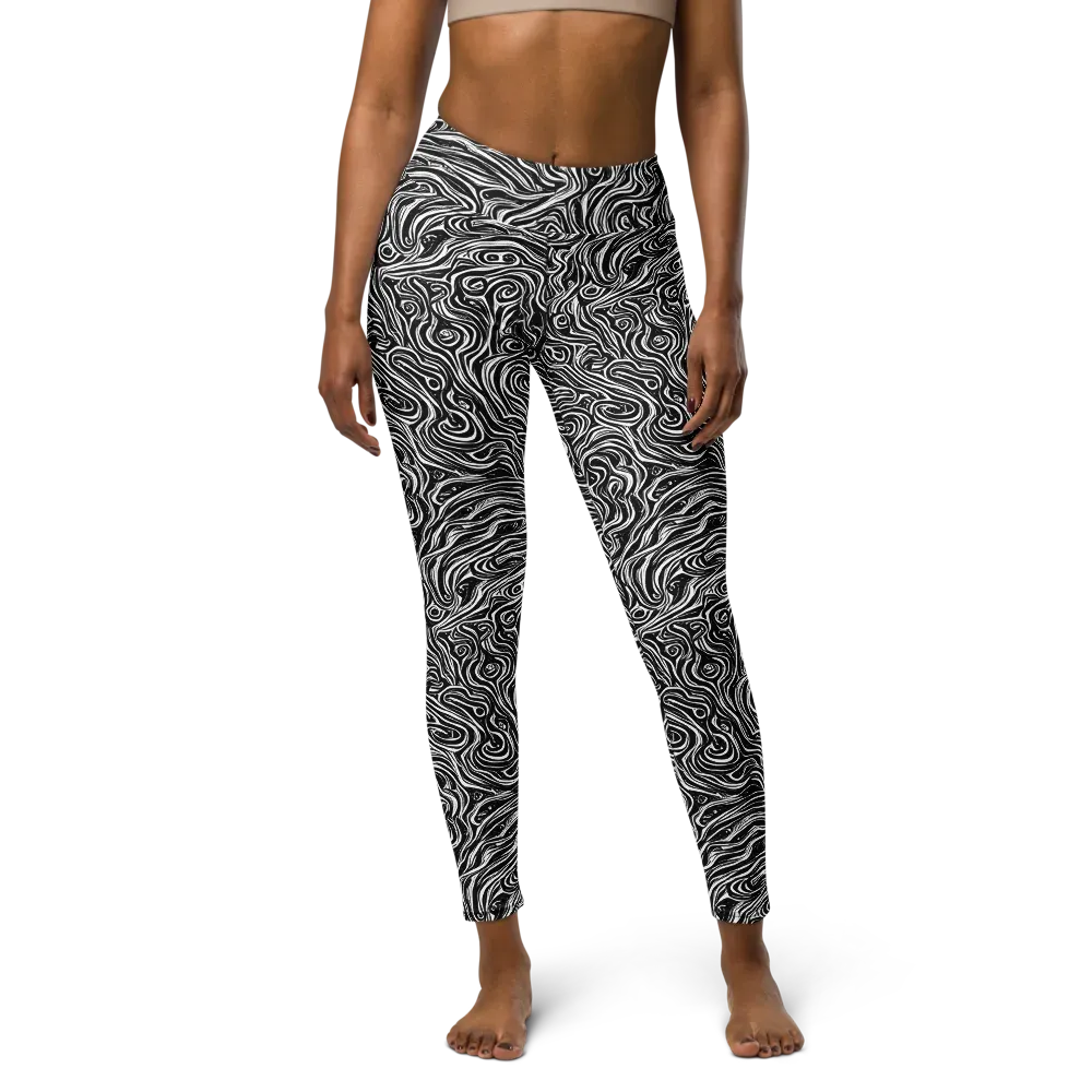 Inky Whispers on Yoga Leggings — Front
