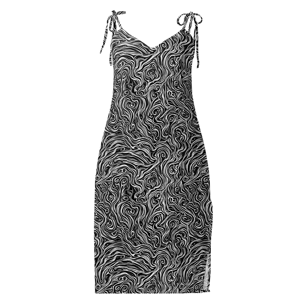 Inky Whispers on Slip Dress — Front