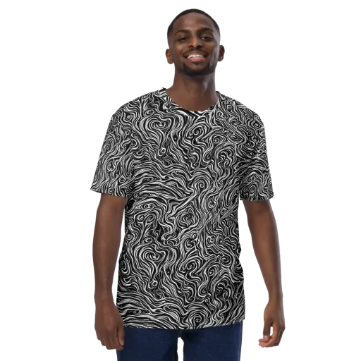 Inky Whispers on a Men's Crew Neck T-Shirt