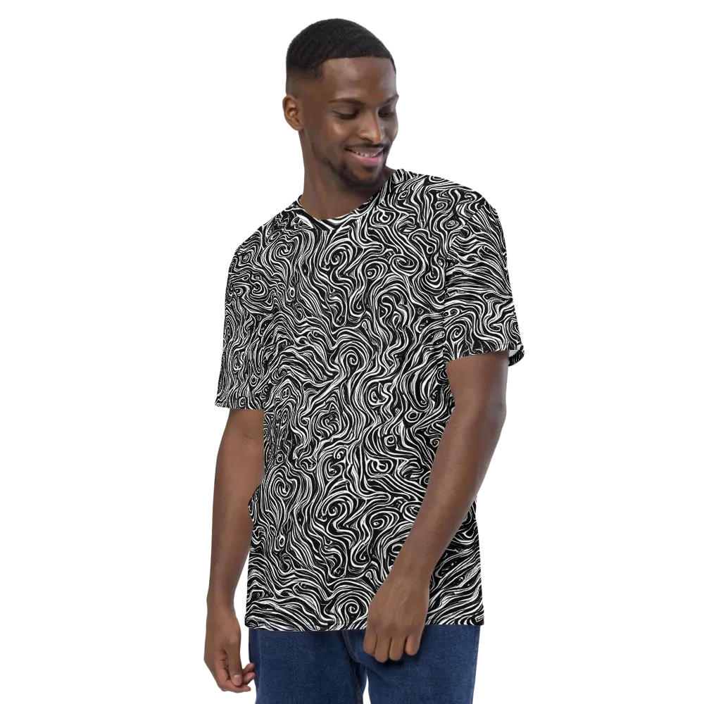 Inky Whispers on Men's Crew Neck T-Shirt — Left