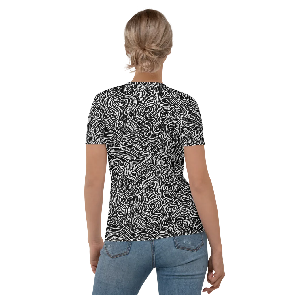 Inky Whispers on Women's Crew Neck T-Shirt — Back
