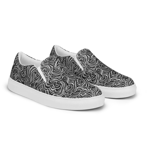 Inky Whispers on a Men's Slip-On Canvas Shoes