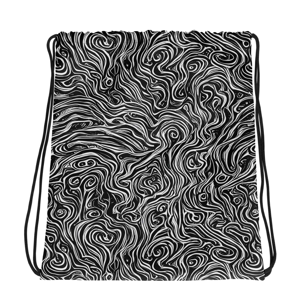 Inky Whispers on Drawstring Bag — Photo