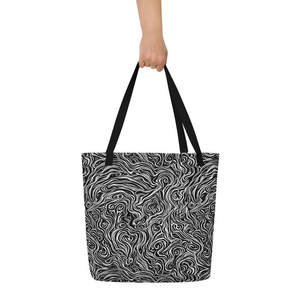 Inky Whispers on Large Tote Bag W/ Pocket — Front