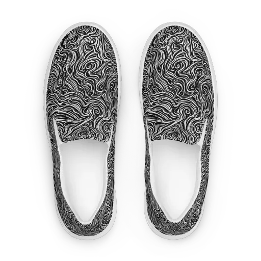 Inky Whispers on a Women's Slip-On Canvas Shoes